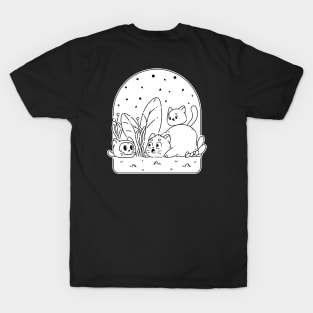 The Garden Spooky Cat | Black & White T-Shirt